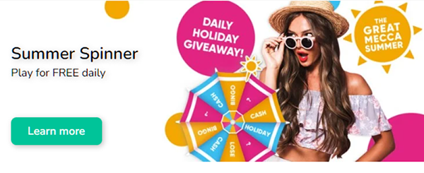 Mecca Bingo Play free daily: Summer Spinner
